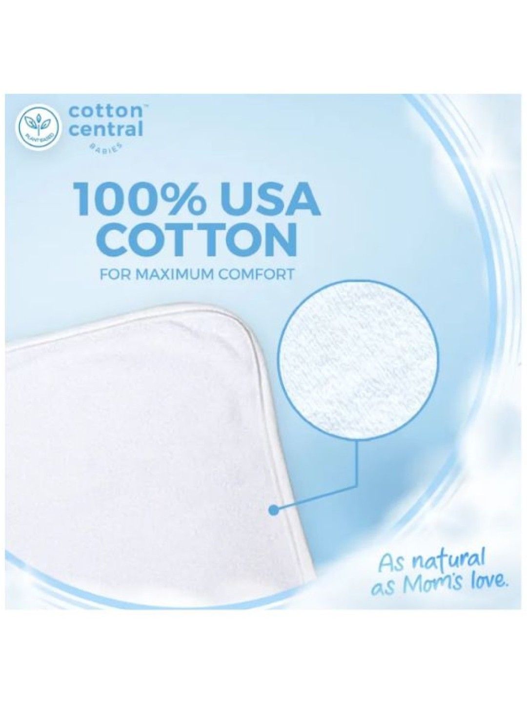 Cotton Central™ Gentle Terry Towel Washcloth 100% USA Cotton (3pcs) (Snow White- Image 3)