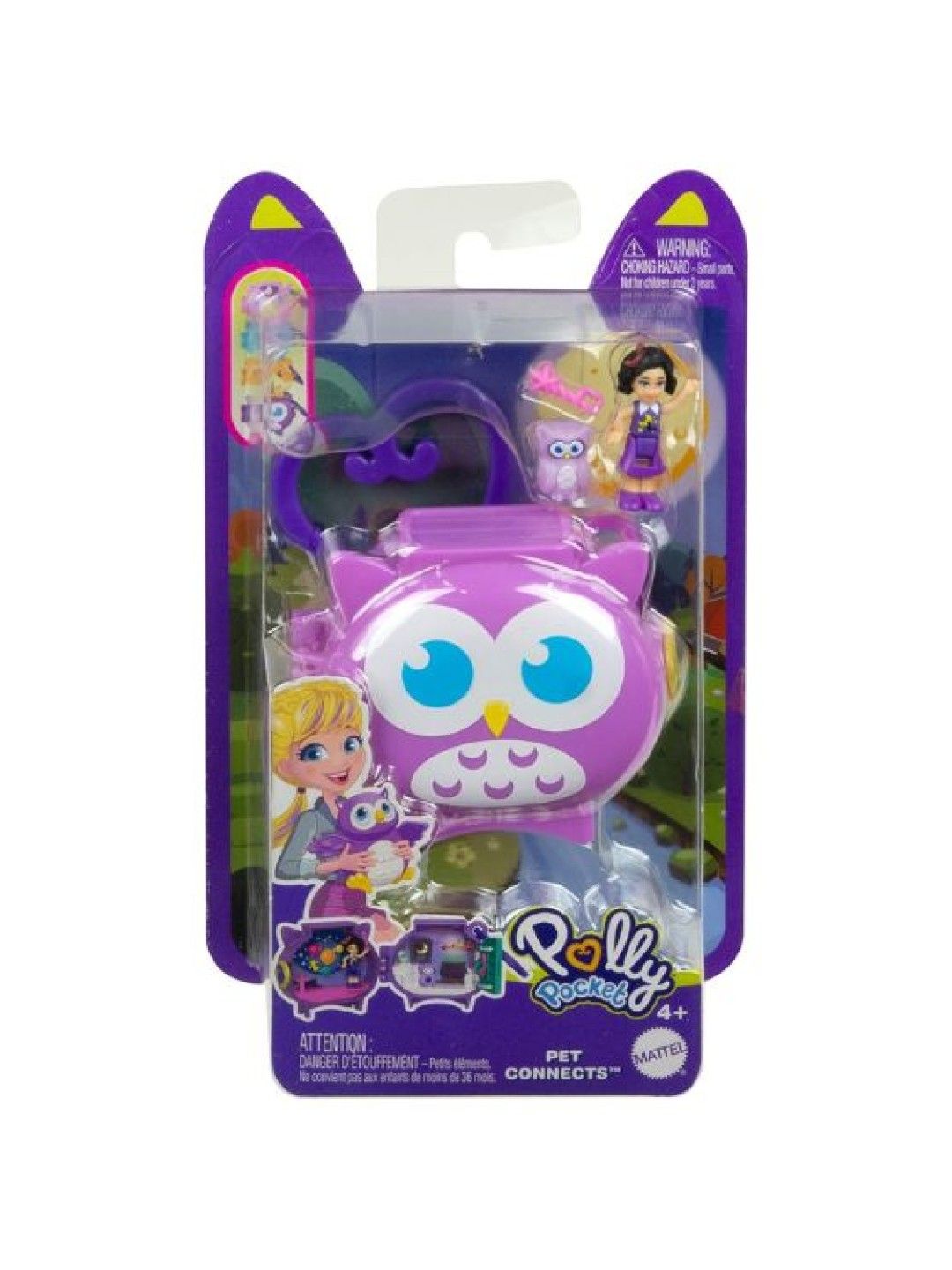Polly Pocket Pet Connects Stackable Compact - Owl (No Color- Image 4)