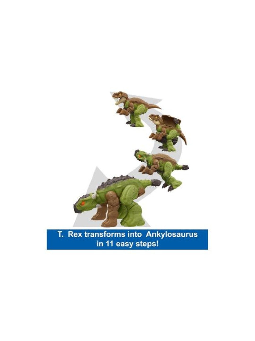 Jurassic World 11 Step Tyrannosaurus T Rex to Ankylosaurus Double Danger 2 in 1 (No Color- Image 4)