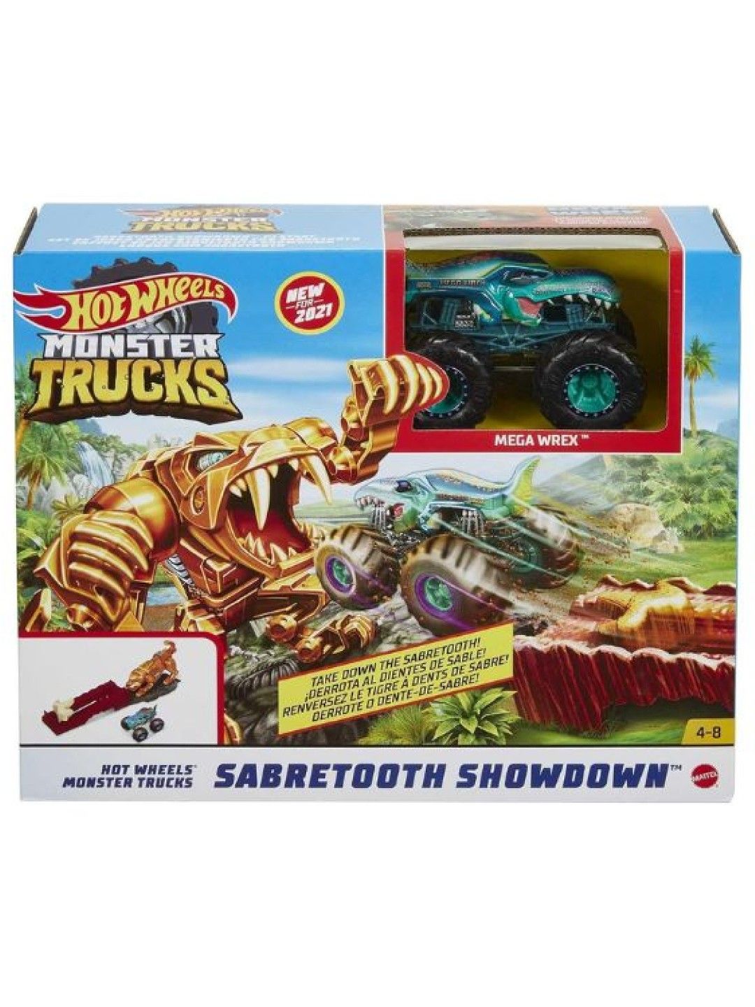 Hot Wheels Monster Trucks Sabretooth Showdown Hero Playset (No Color- Image 4)