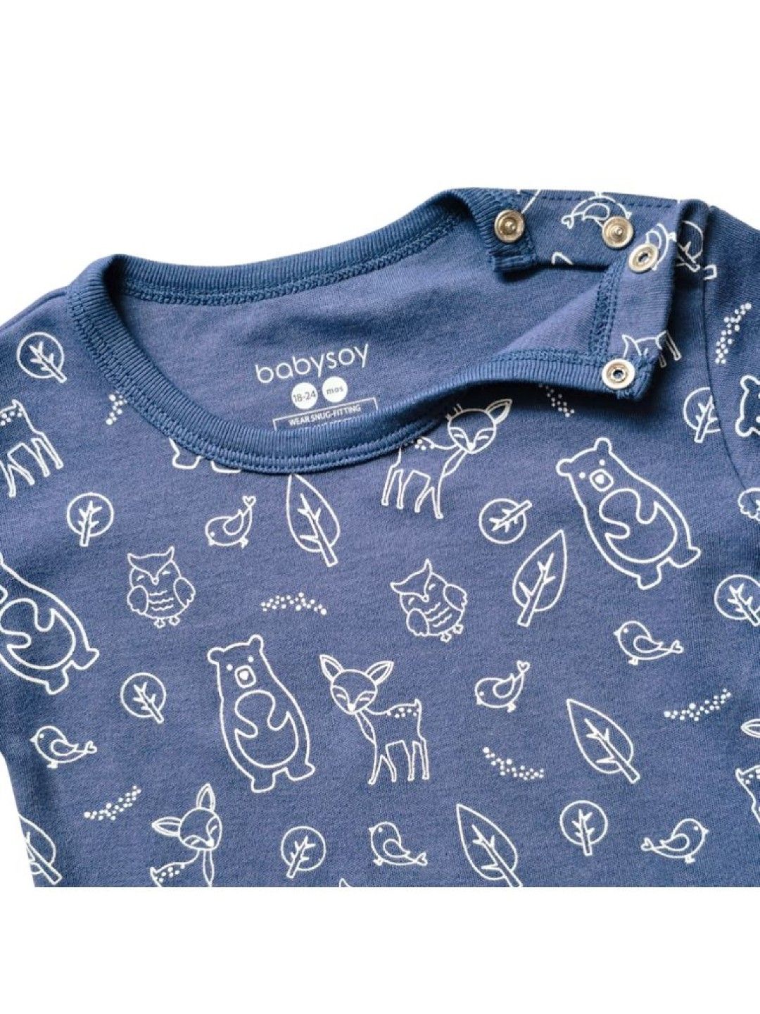 Babysoy Forest Friend Indigo 2-pc PJ Set (No Color- Image 3)