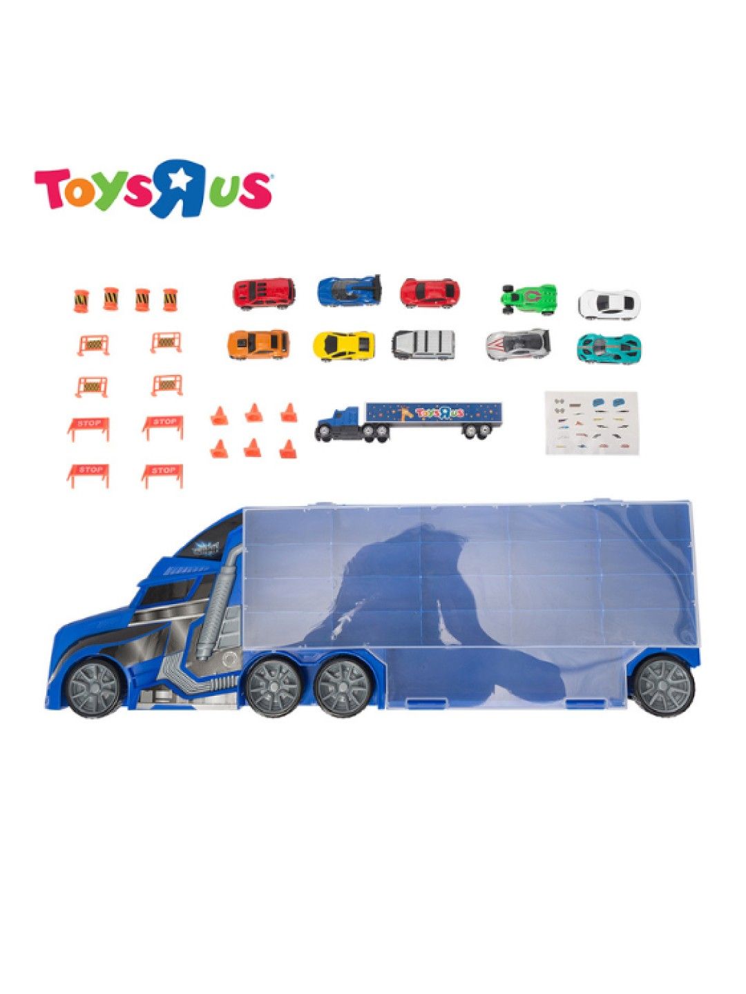 Toys R Us Speed City Stunt Transporter with 11 Vehicles (Blue) (No Color- Image 3)