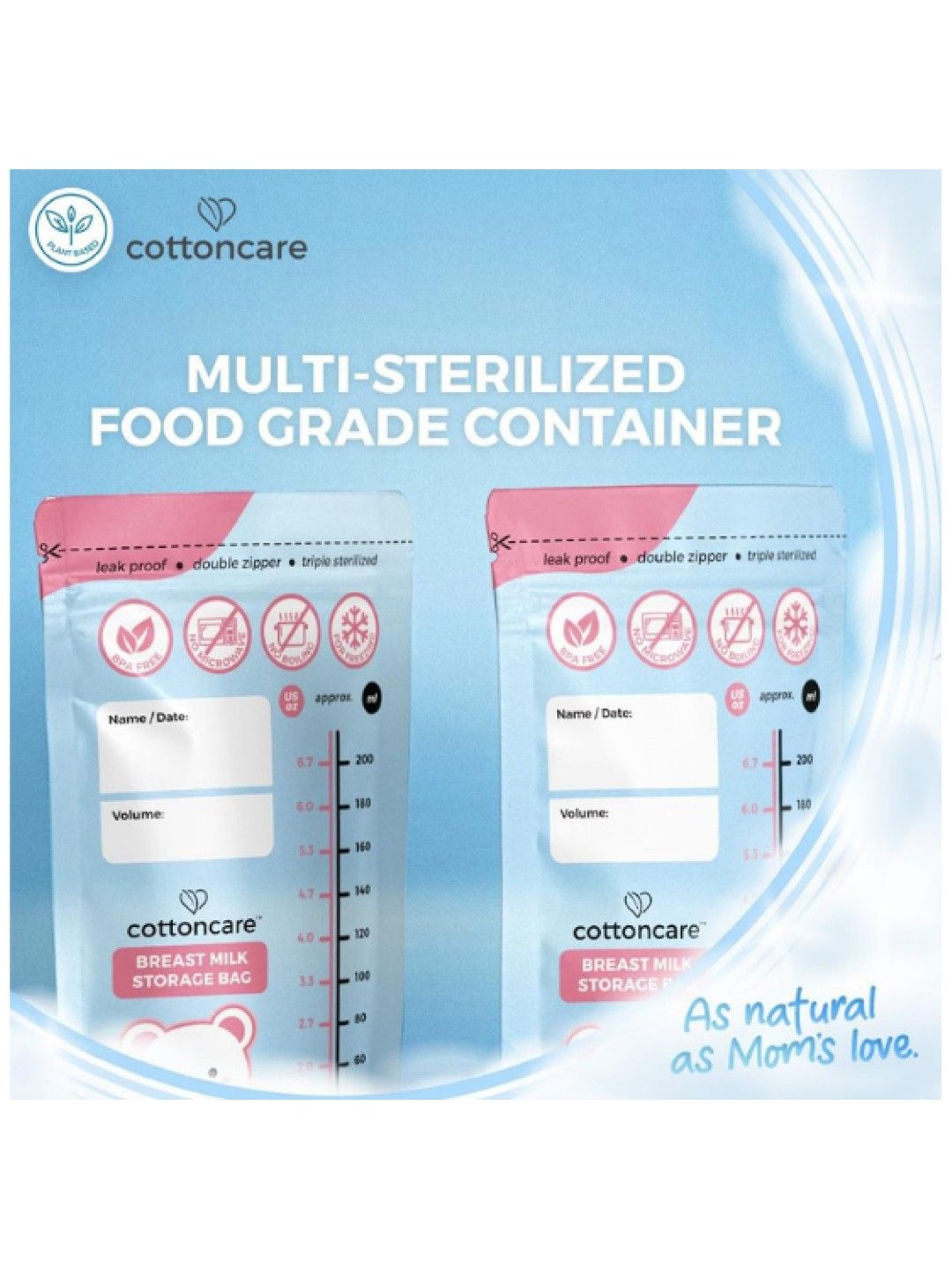 Cotton Central™ Cottoncare™ (1-pack) Transparent Breastmilk Storage Bags (200ml) (No Color- Image 4)