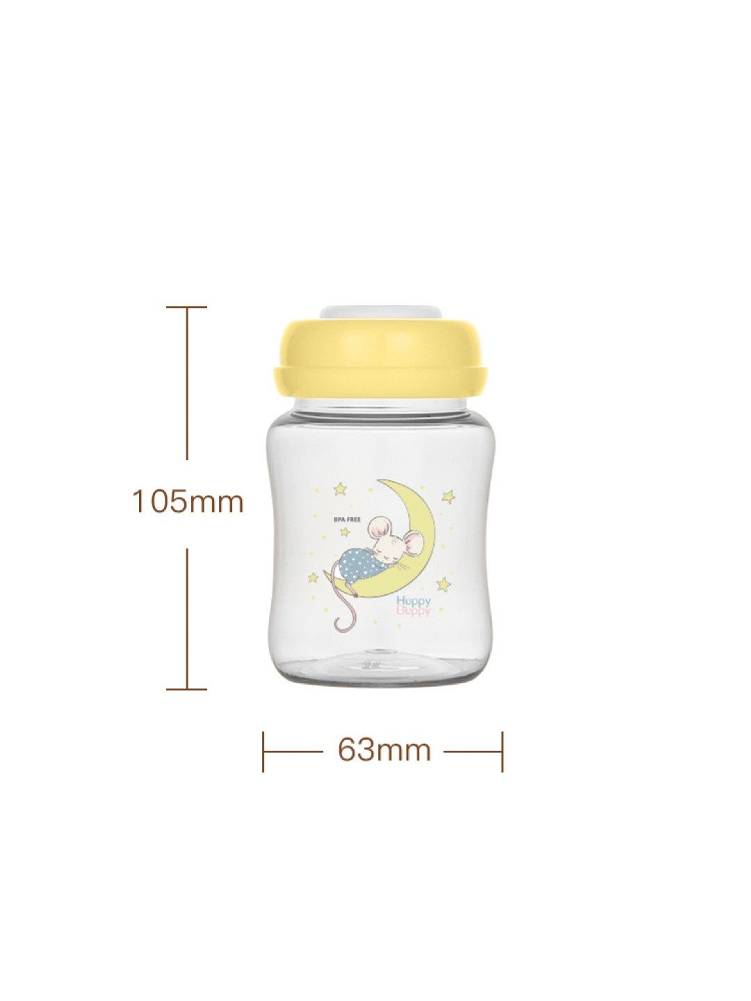 Huppy Buppy Breastmilk Storage Bottle - Wide Neck 6oz (4pcs) (No Color- Image 3)