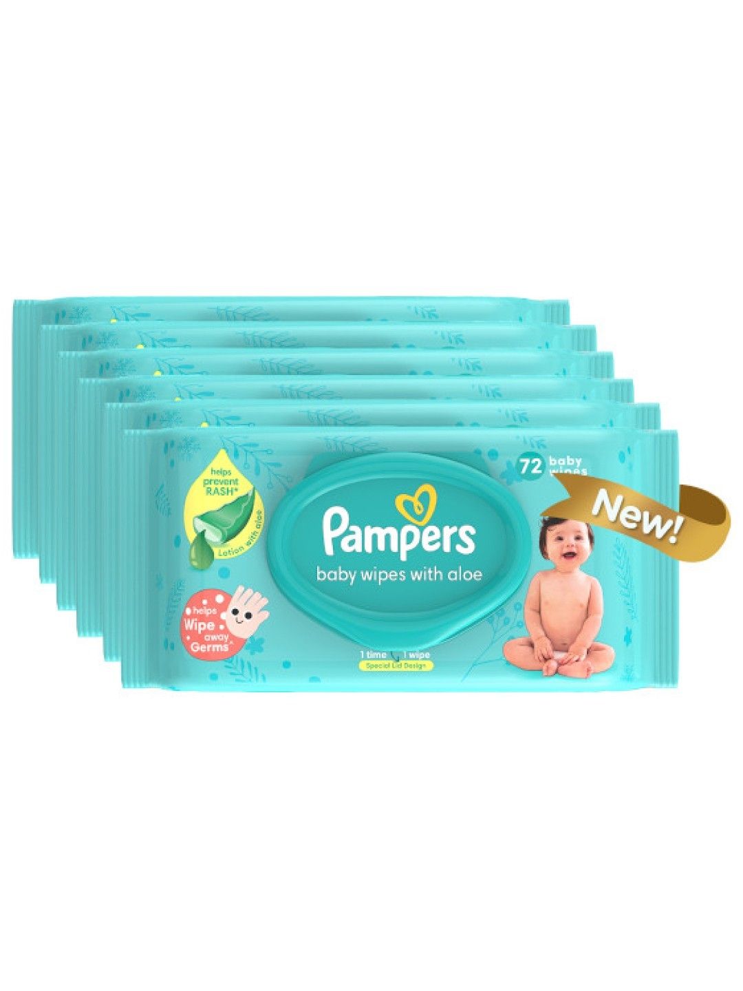 Pampers Baby Wipes with Aloe 72s 6-Pack (432s)