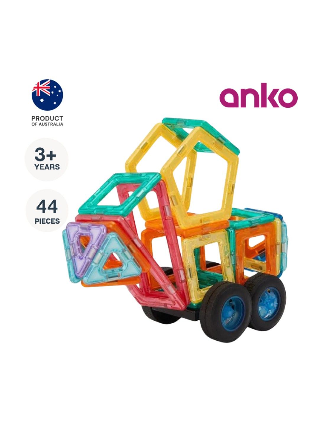 Anko 44-Piece Magnetic Tiles Set (No Color- Image 1)