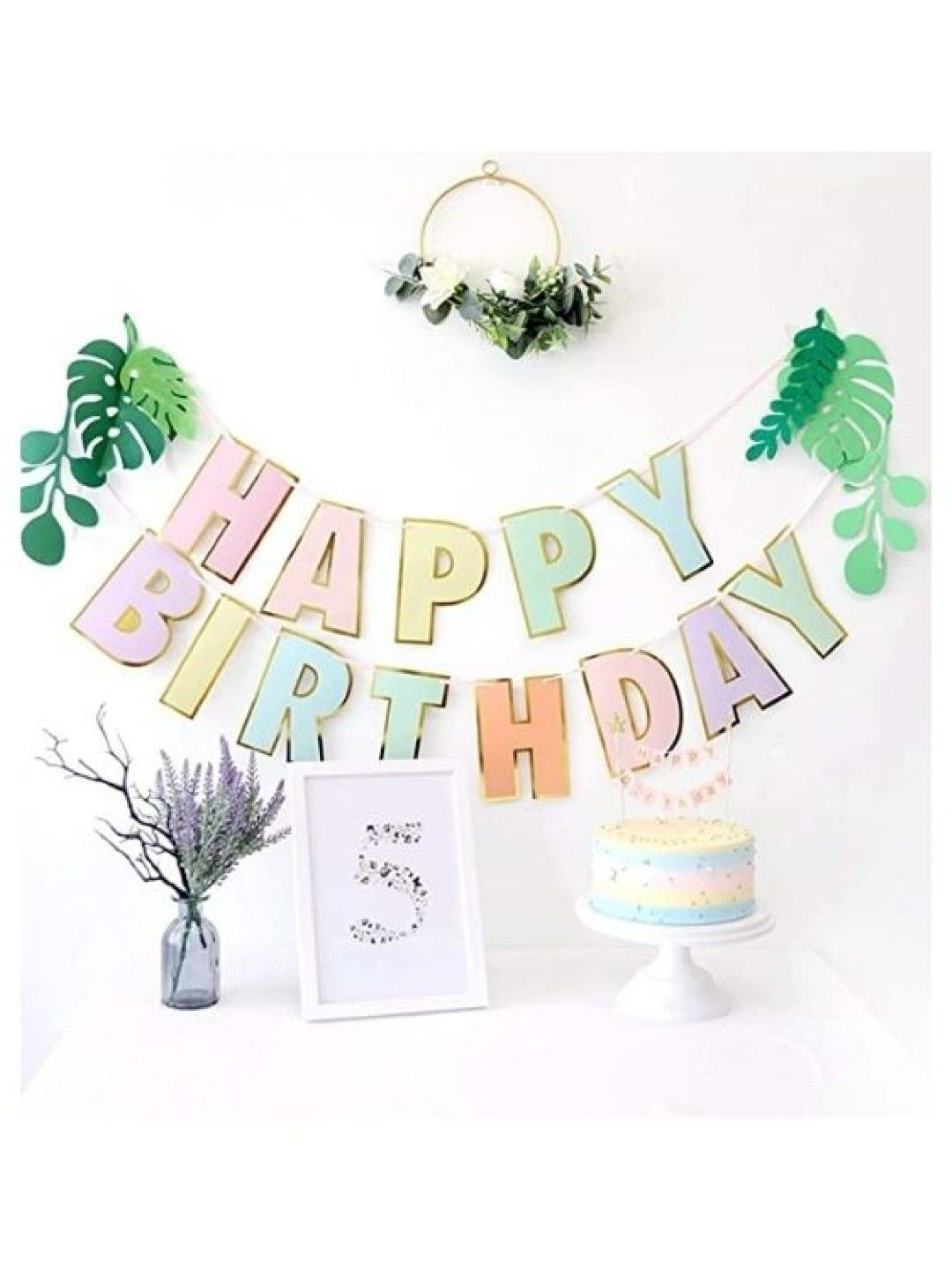 Party-Doh Pastel Happy Birthday Banner Decoration Kit (No Color- Image 4)