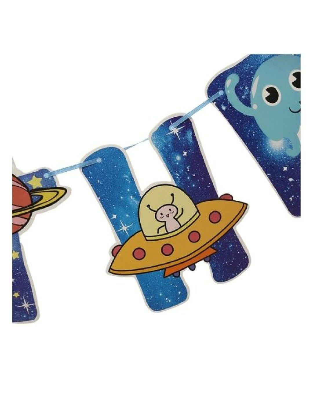 Party-Doh Outer Space Astronaut Happy Birthday Banner (No Color- Image 4)