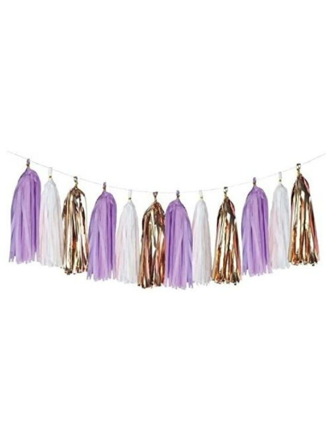 Party-Doh Purple and Gold Fan & Tassel Happy Birthday Banner Decoration Set (No Color- Image 4)