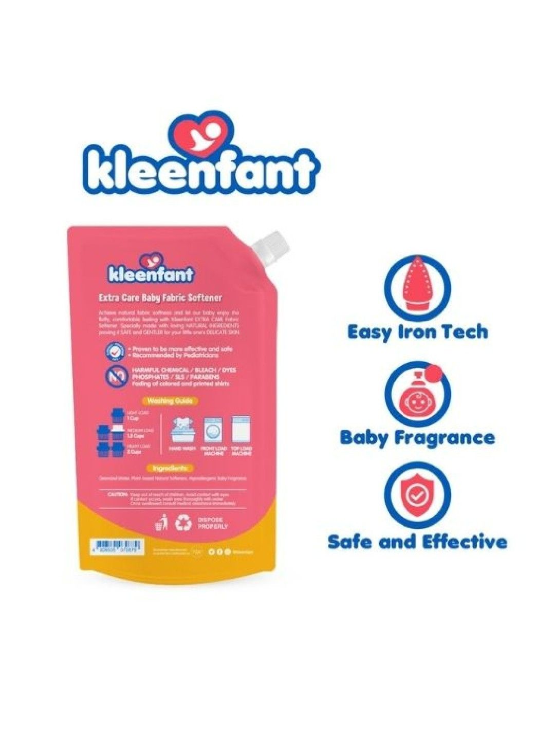 Kleenfant Extra Care Baby Fabric Softener Refill Pack (550ml) (No Color- Image 3)