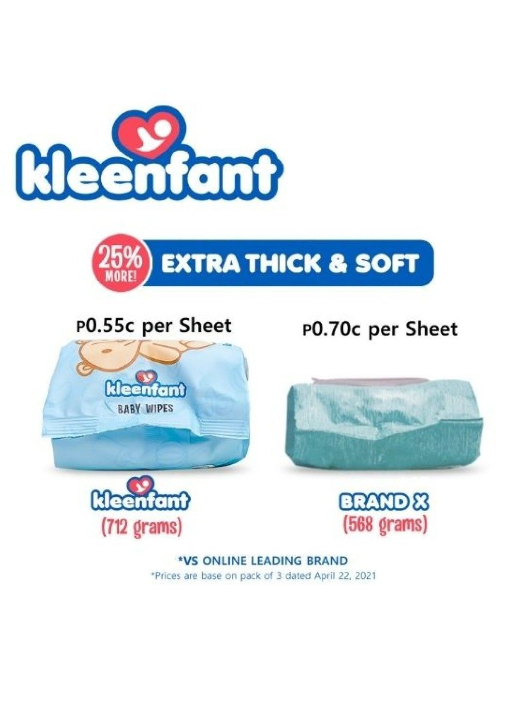 Kleenfant Unscented Baby Wipes (108 sheets) Pack of 3 (No Color- Image 4)