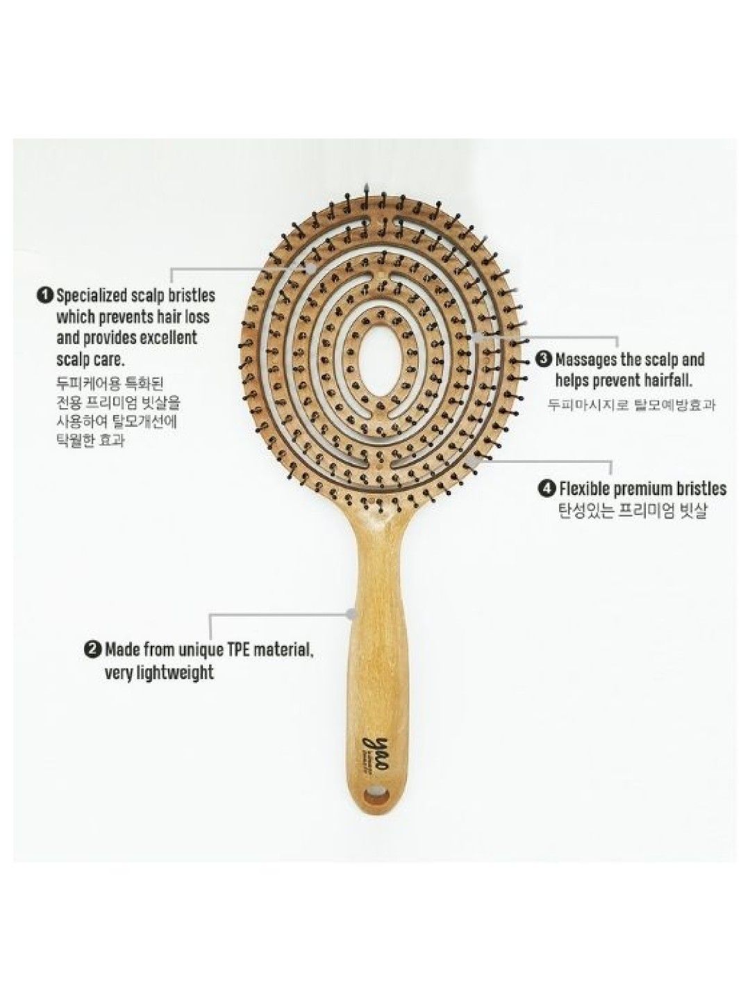 Yao Korean Hairbrush Yao Moving Circle Hair Brush (For Volumizing Hair Naturally) (No Color- Image 2)