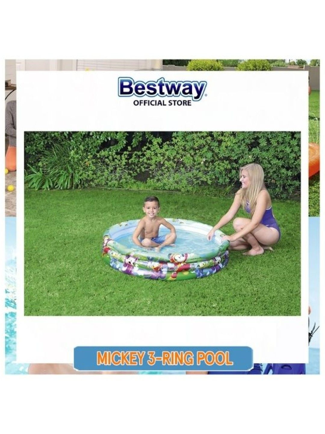 Bestway Mickey and The Roadster Racer 3-Ring Pool (48 diameter x 10in) (No Color- Image 3)