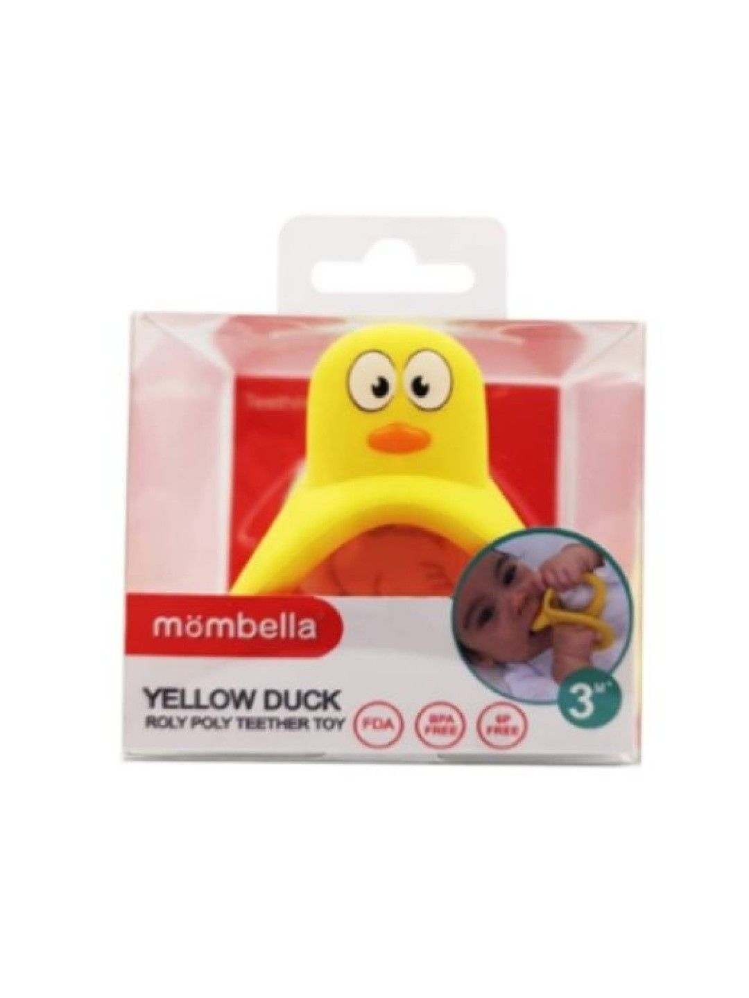 Mombella Yellow Duck Roly Poly Teether Toy (Yellow- Image 2)