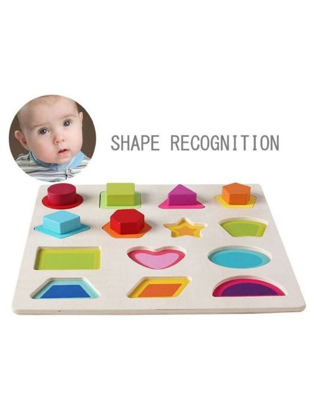 Young Mindz Wooden Chunky Shapes Puzzles (No Color- Image 4)