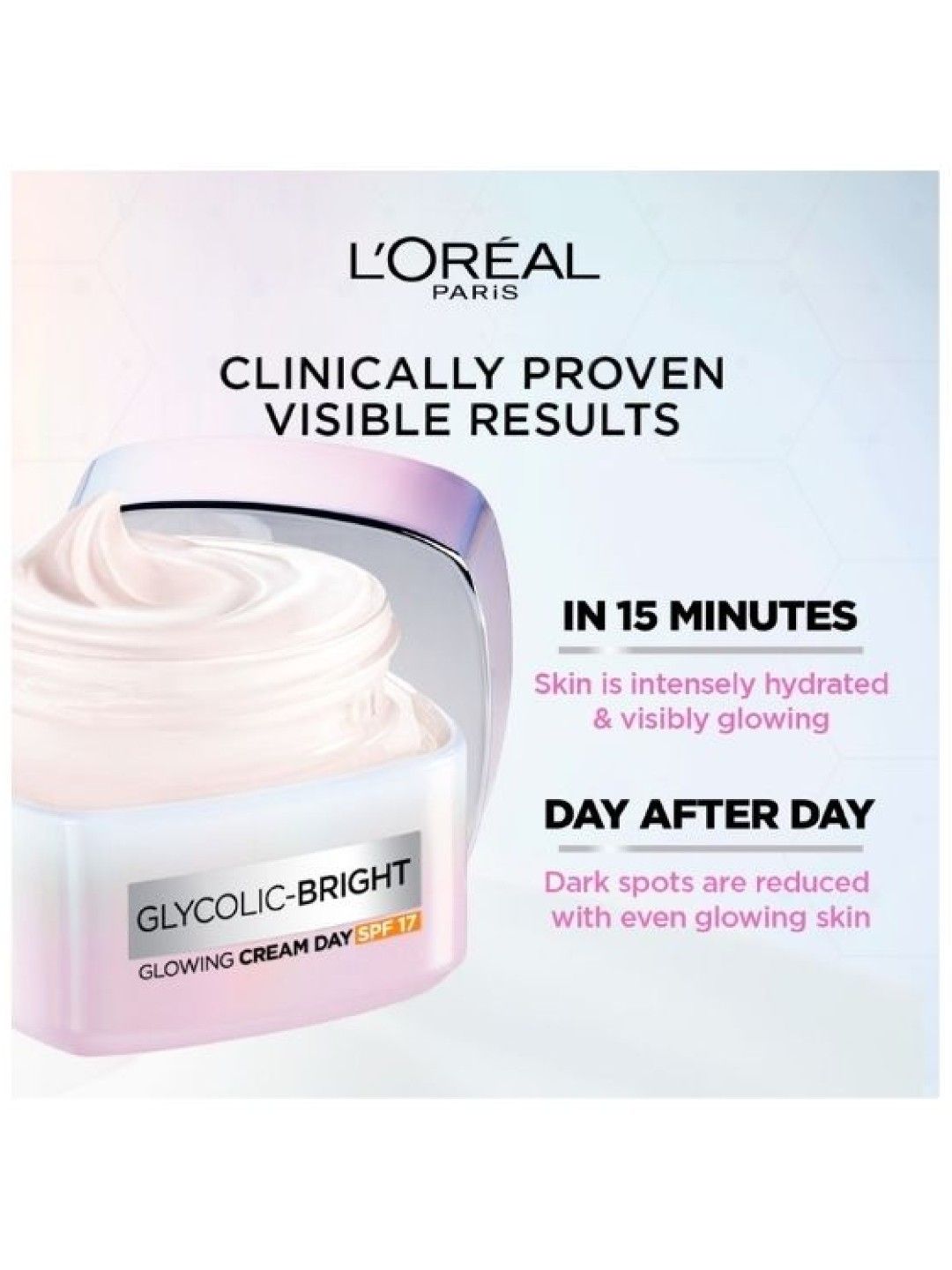 L'Oreal Paris Glycolic Bright Glowing Day Cream SPF 17 (50 ml- Image 4)