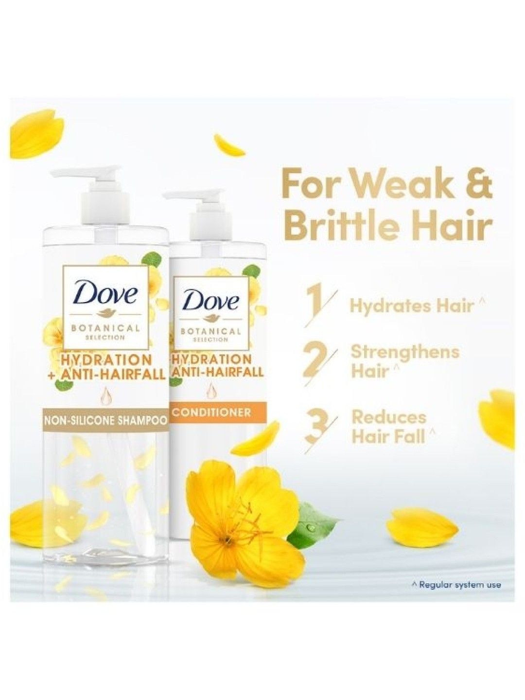 Dove Botanical Anti Hair Fall Primrose Shampoo and Conditioner 450ml Set (No Color- Image 4)