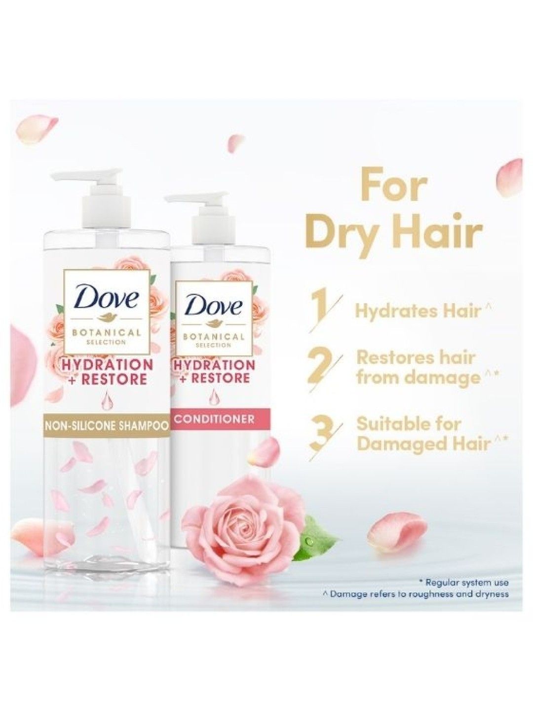 Dove Botanical Hair Conditioner for Damaged Hair Restore 450ml (Bundle of 2) (No Color- Image 4)