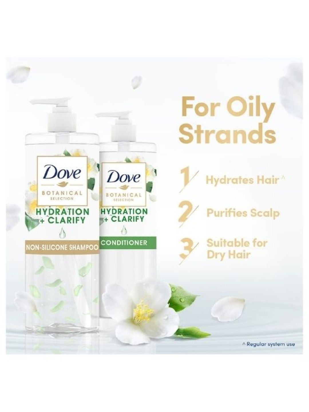 Dove Botanical Silicone Free Shampoo for Fresh Hair Clarify 450ml (Bundle of 2) (No Color- Image 4)