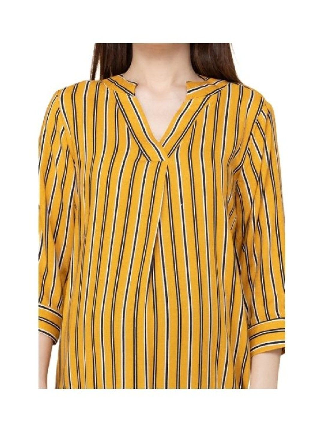 Mother2Be Brea 3/4 Maternity Blouse (Yellow Stripe- Image 4)