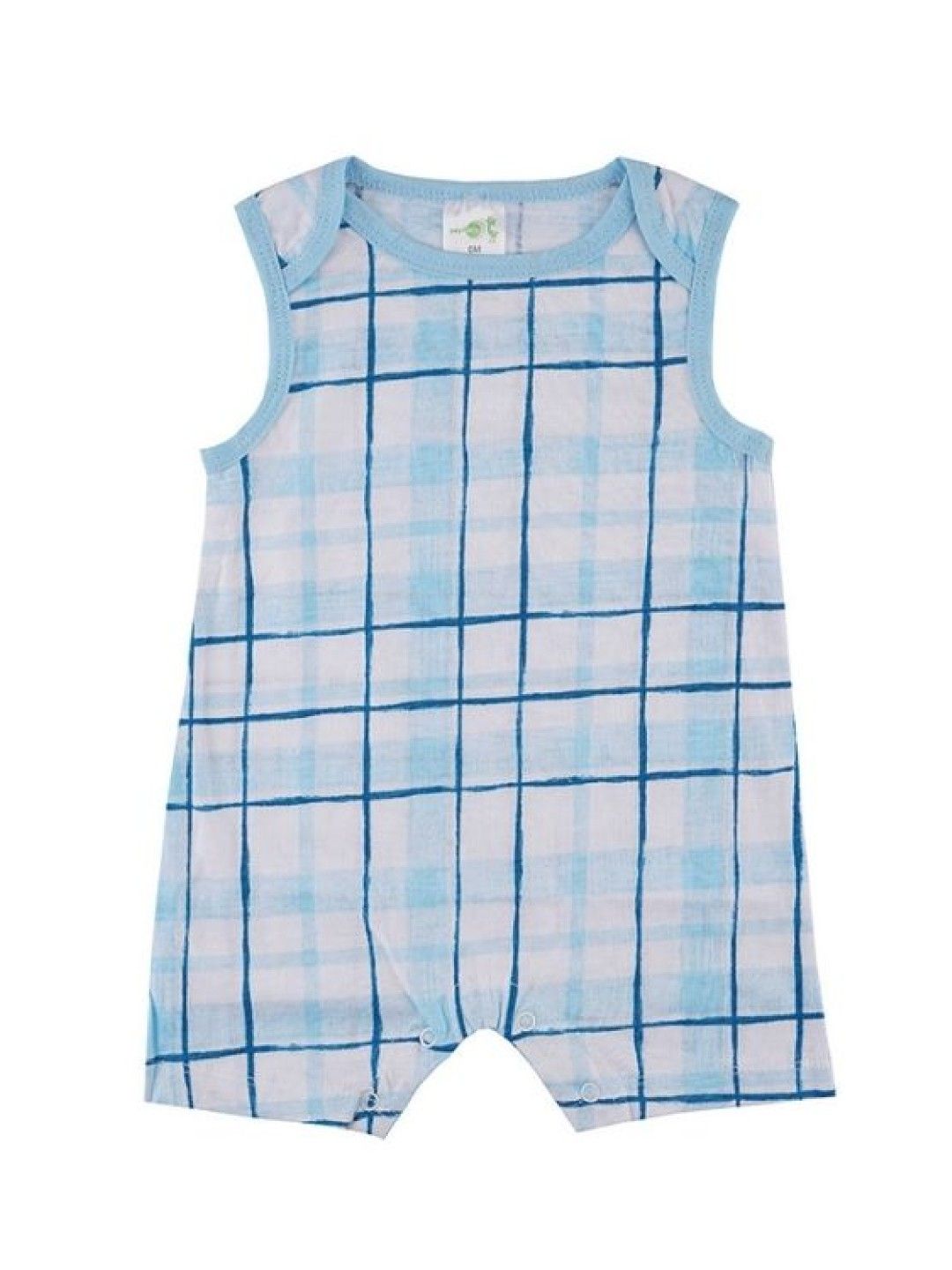 Cottonkind 2-Piece Printed Sleeveless Romper (Checkered- Image 4)