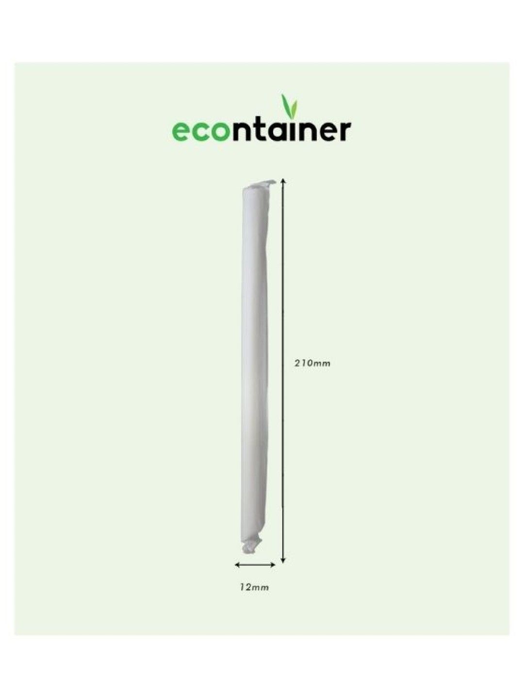 Econtainer Sugarcane Bagasse Angled Milk Tea Straw (210mm)- Pack of 100 (No Color- Image 4)