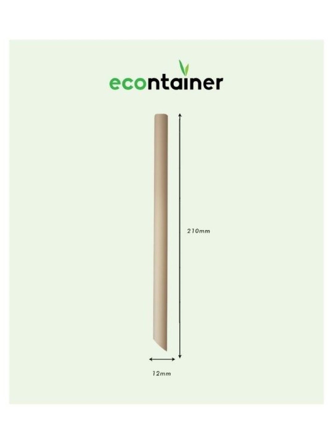 Econtainer Sugarcane Bagasse Angled Bottom Milk Tea Straw Compostable (210mm) - Pack of 100 (No Color- Image 4)