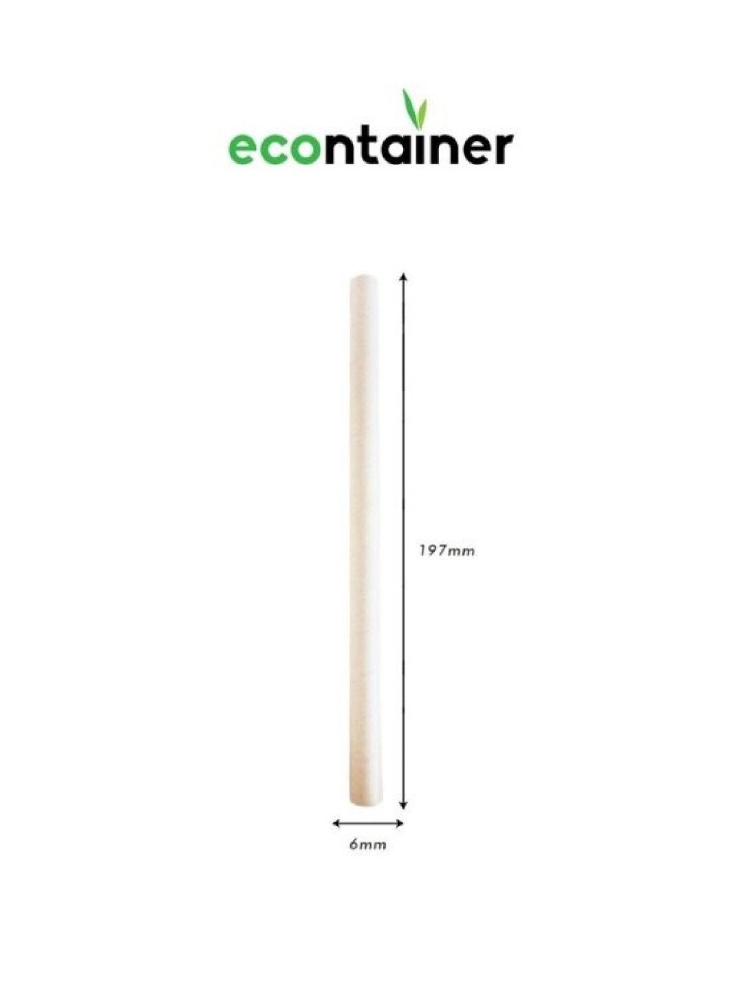 Econtainer Sugarcane Bagasse Milk Tea Straw Eco-friendly (210mm)- Pack of 100 (No Color- Image 4)