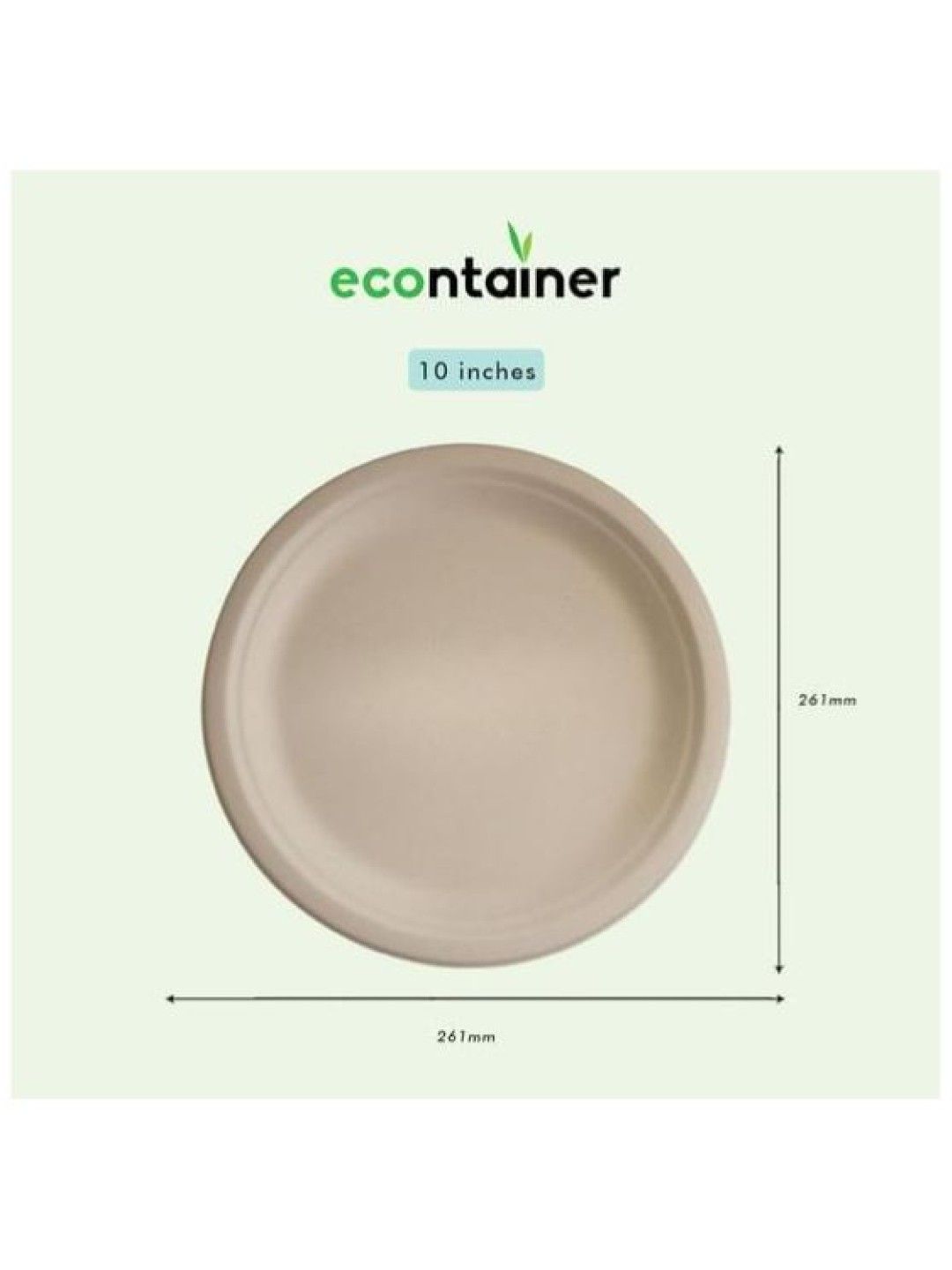 Econtainer Sugarcane Bagasse Plate Compostable and Eco-friendly (7 inches) - Pack of 50 (No Color- Image 4)