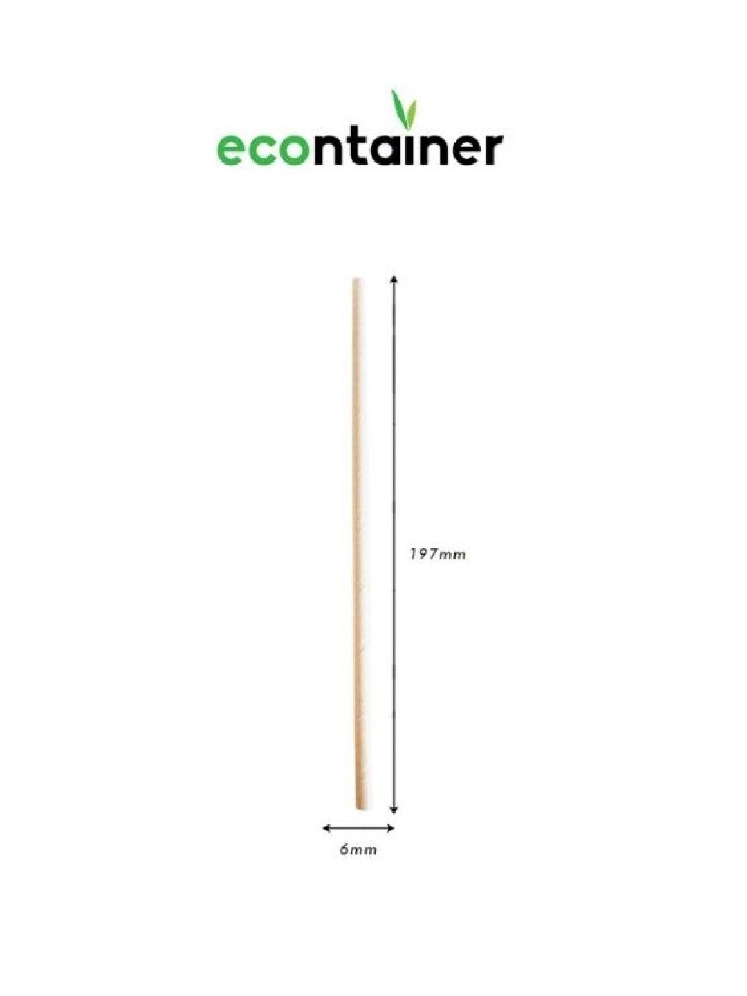Econtainer Sugarcane Bagasse Straw Compostable and Eco-friendly (197mm) - Pack of 100 (No Color- Image 4)