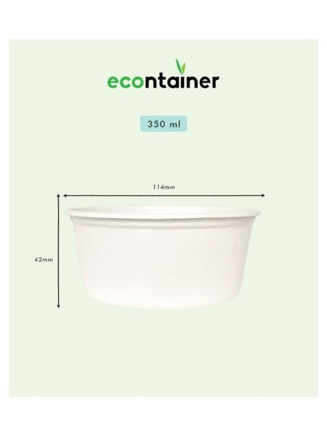 Econtainer Sugarcane Bagasse Barreled Bowl Eco-friendly Packaging (350ml)- Pack of 50 (with Lid- Image 4)