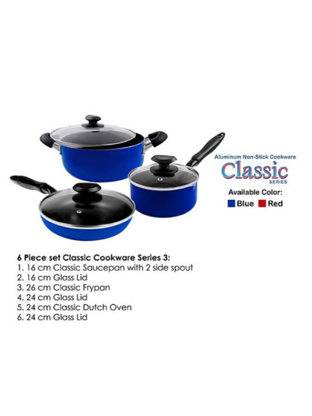 Masflex Limited Edition Classic Cookware Set (6-Piece) (Blue- Image 4)