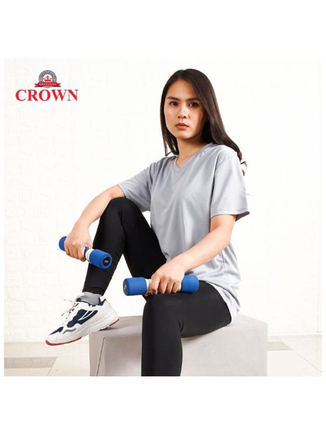 Crown TShirt Ladies Drifit VNeck (Acid Gray- Image 4)