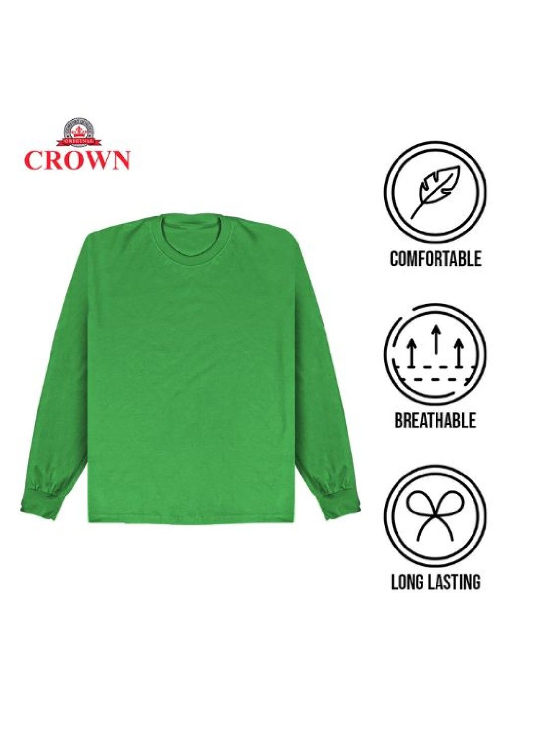 Crown TShirt Ladies Long Sleeve Oversized (Apple Green- Image 4)