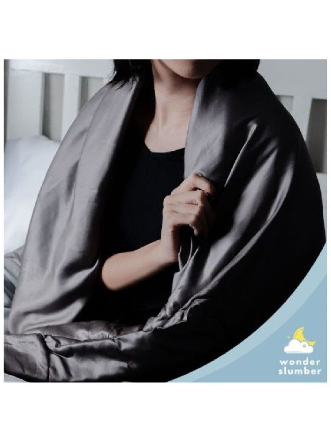 Wonder Slumber Bamboo Weighted Blanket Queen Sized with Duvet Cover (15 lbs, 60x80'') (Gray- Image 4)