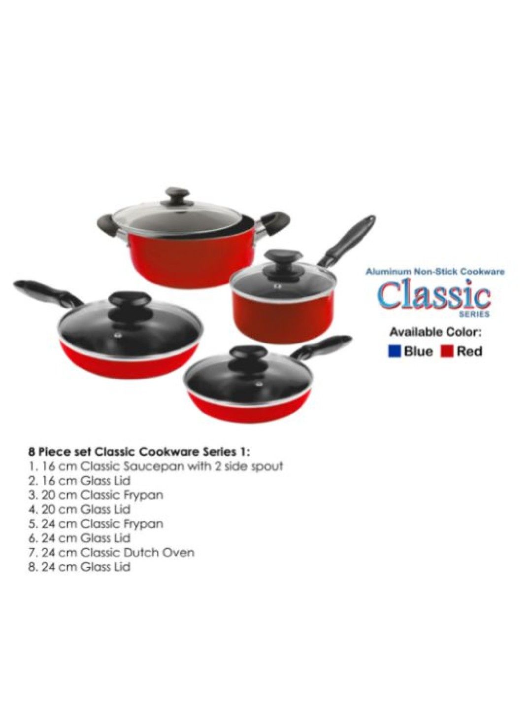 Masflex Limited Edition Classic Cookware Set 1 in Red (8-Piece) (No Color- Image 4)