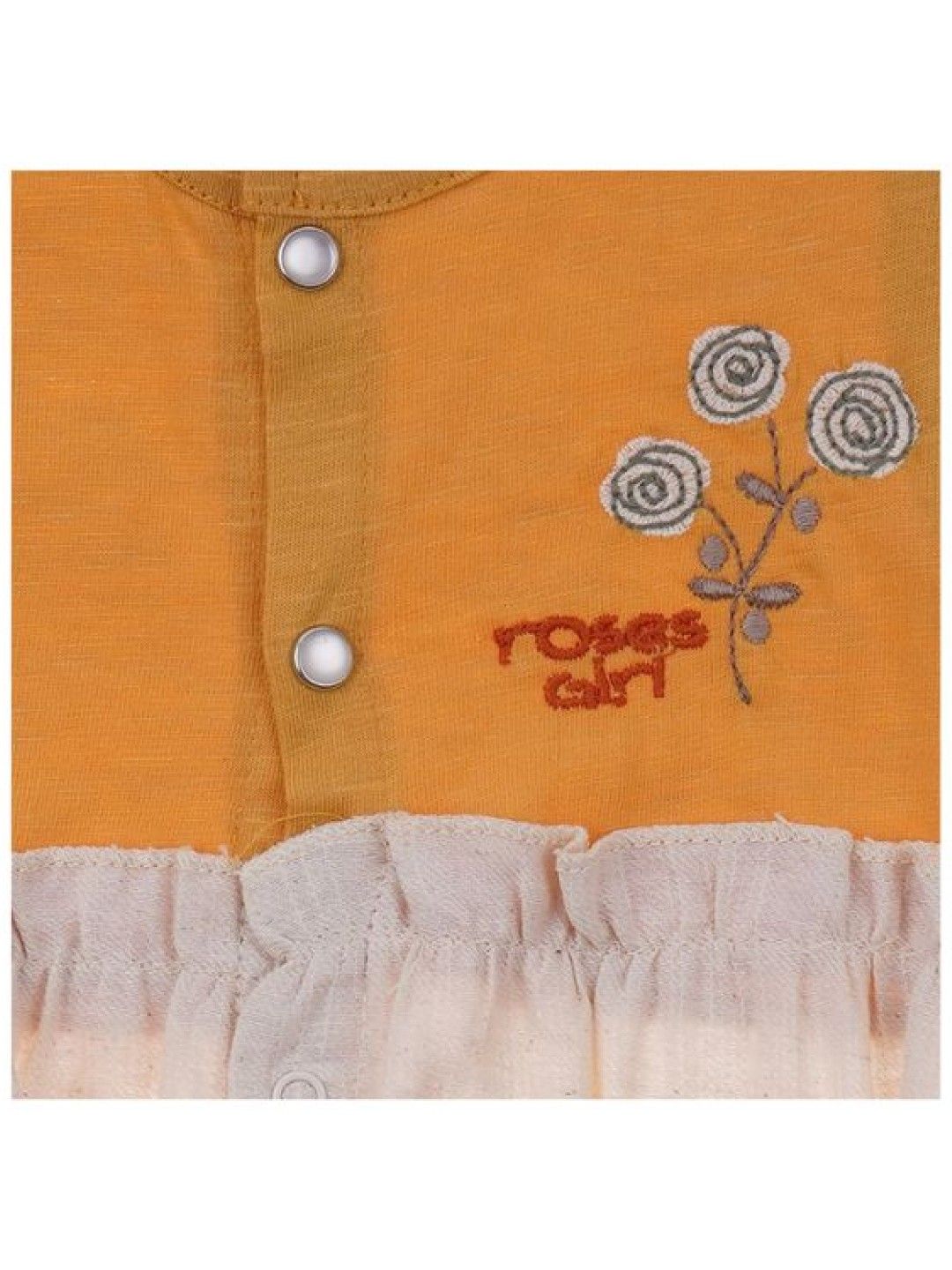 Cottonkind Bebbemini Roses Girl Romper (Mustard- Image 4)