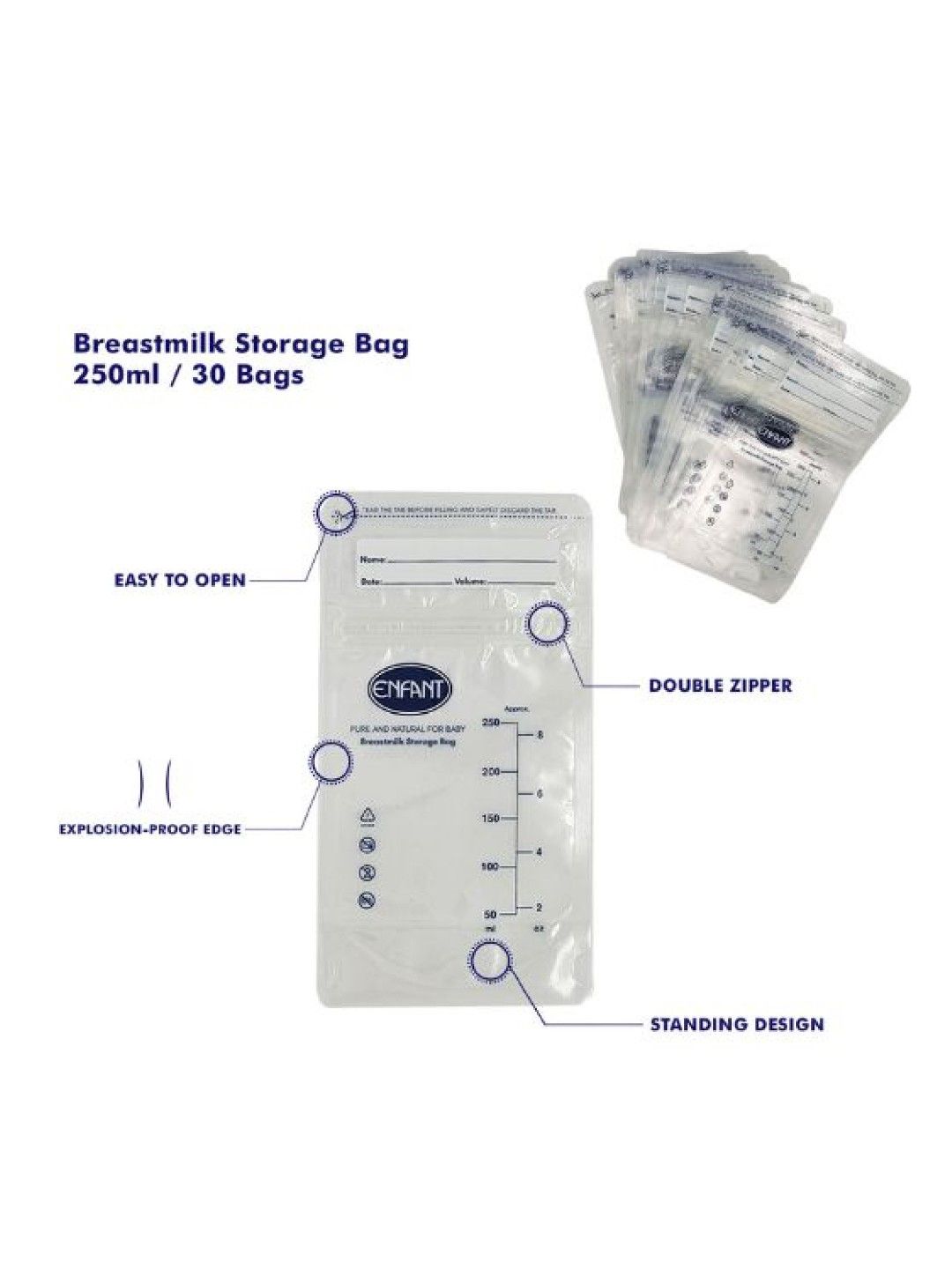 Enfant Breast Milk Storage Bag (250ml) (No Color- Image 4)
