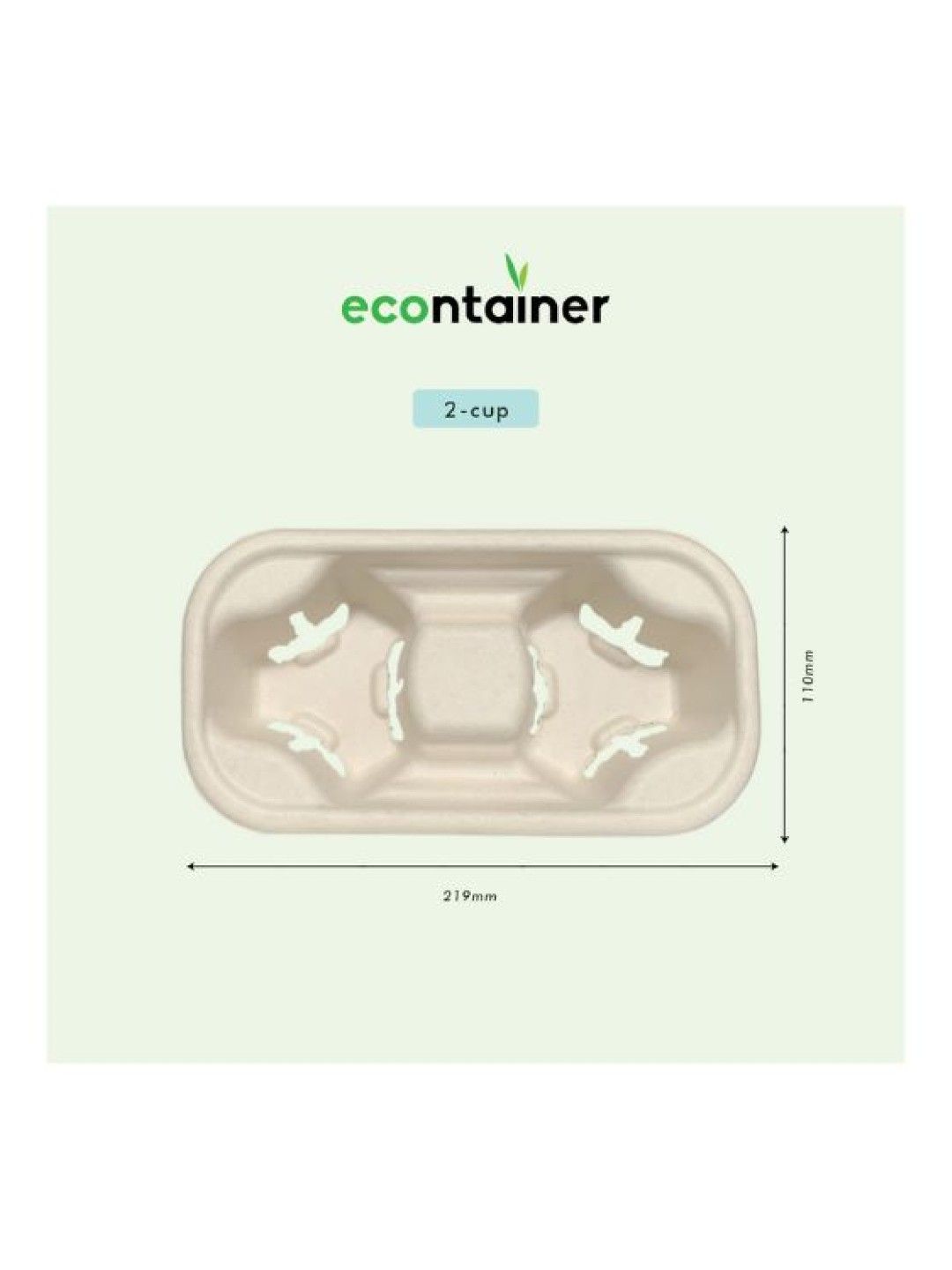 Econtainer 2-cup Holder Tray Compostable and Eco-friendly - Pack of 50 (No Color- Image 4)