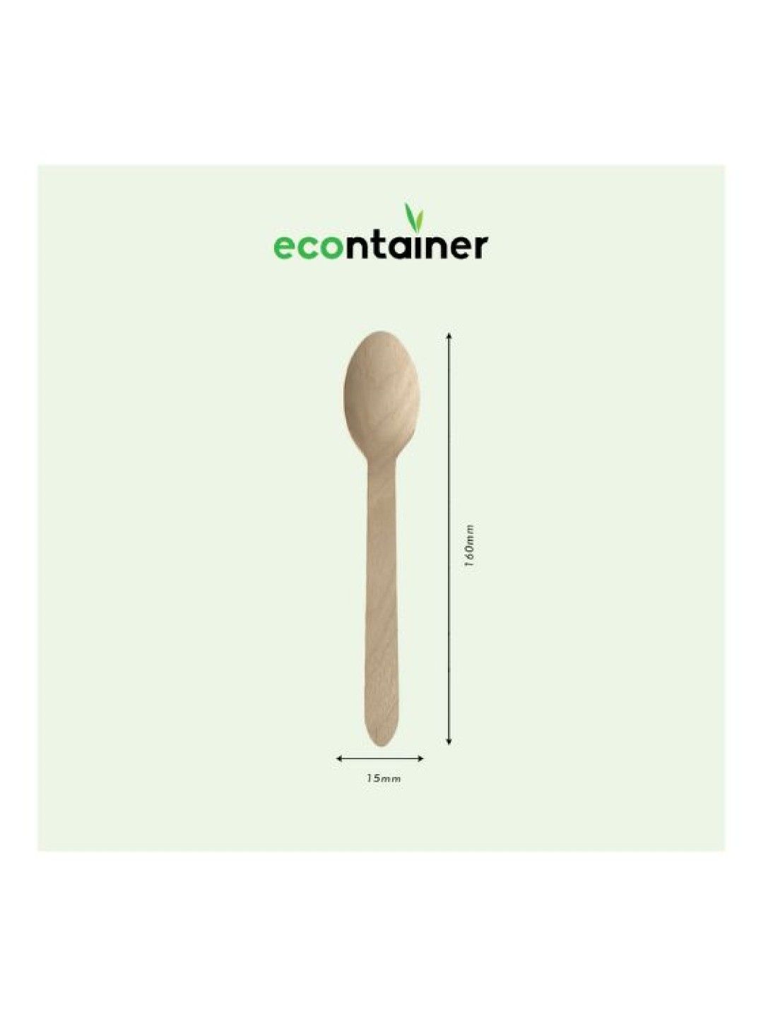 Econtainer Birchwood Spoon Compostable and Eco-friendly - Pack of 100 (No Color- Image 4)