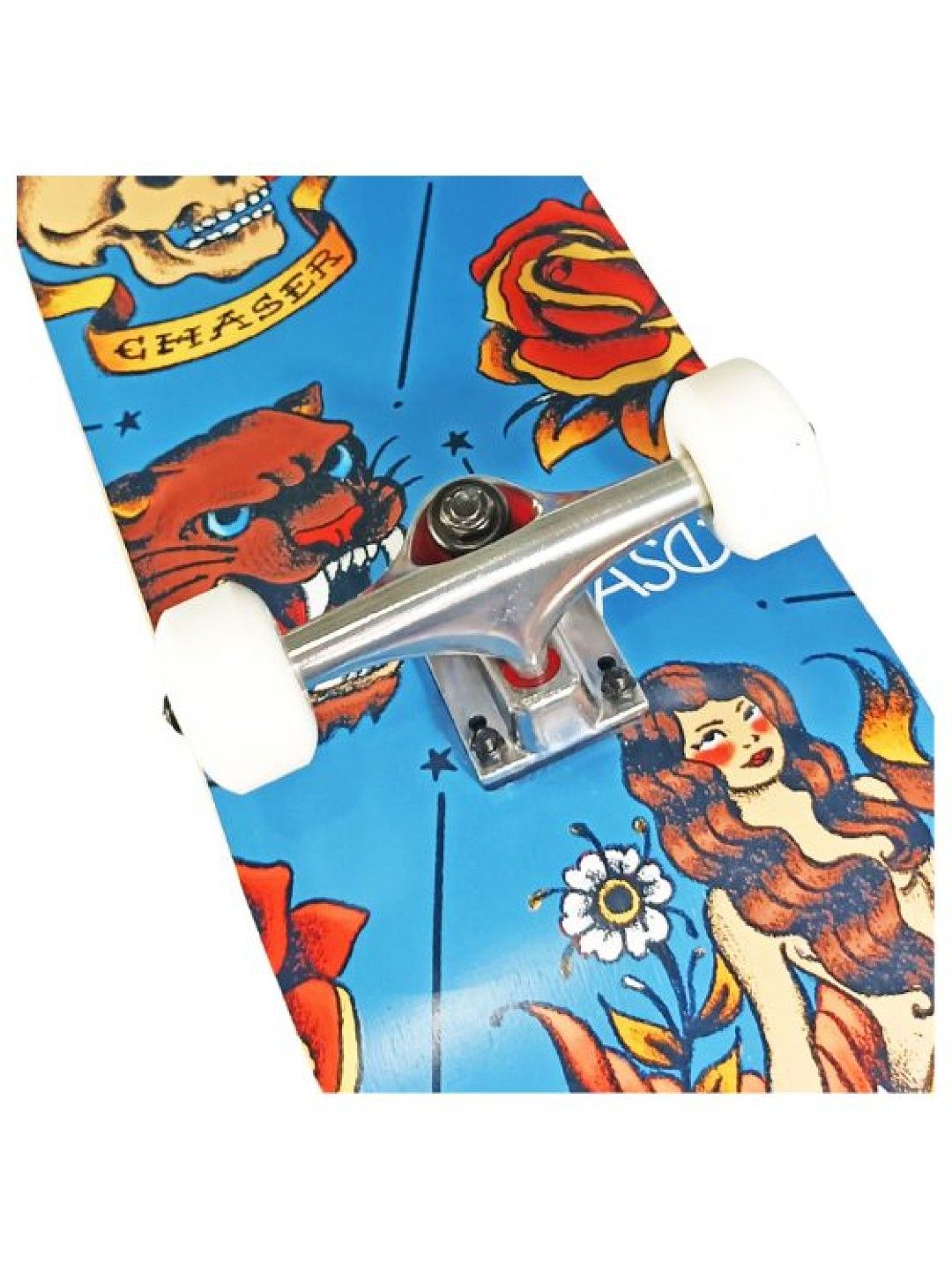 Chaser 31" Wooden Skateboard (V.2) (Tattoo Skull- Image 4)