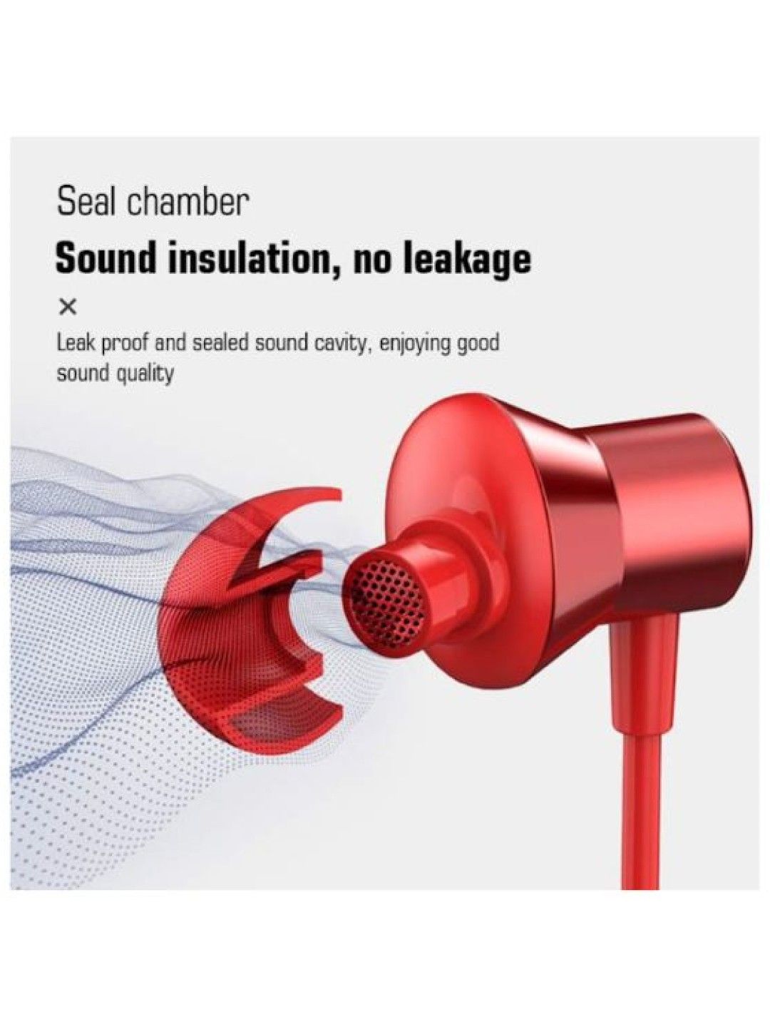 Lenovo HF130 Metal Headset (Red- Image 4)