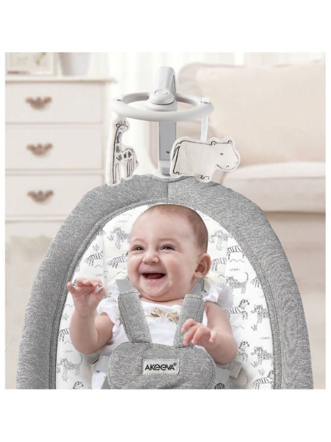Akeeva Foldable Reclinable Rocker (FUTTON) (Gray- Image 4)
