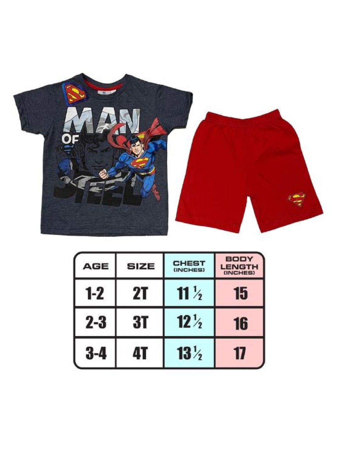 Warner Brothers DC Comics Superman Man of Steel Shorts Set (No Color- Image 4)