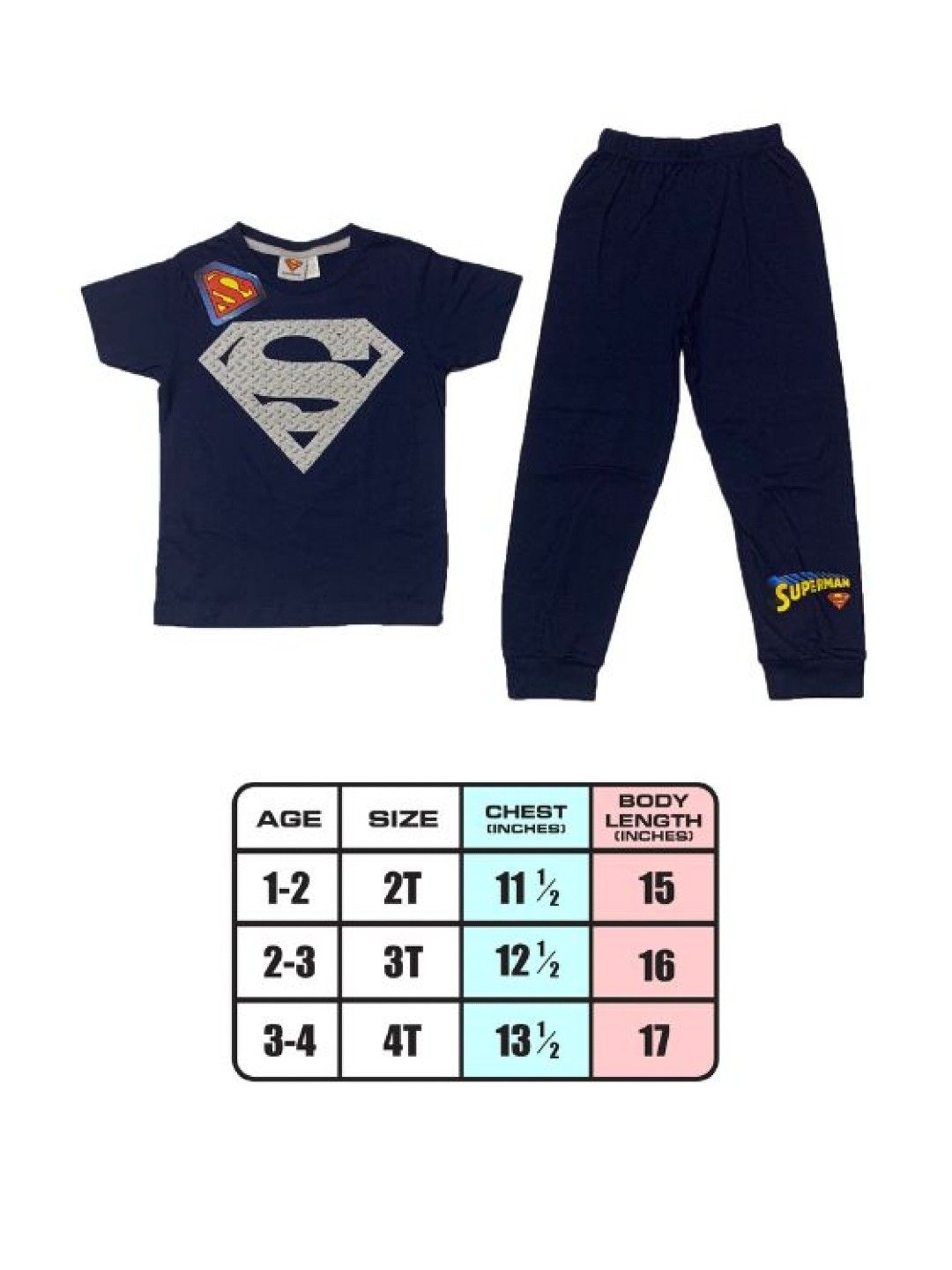 Warner Brothers DC Comics Superman Metallic Steel Logo Pajama Set (No Color- Image 4)