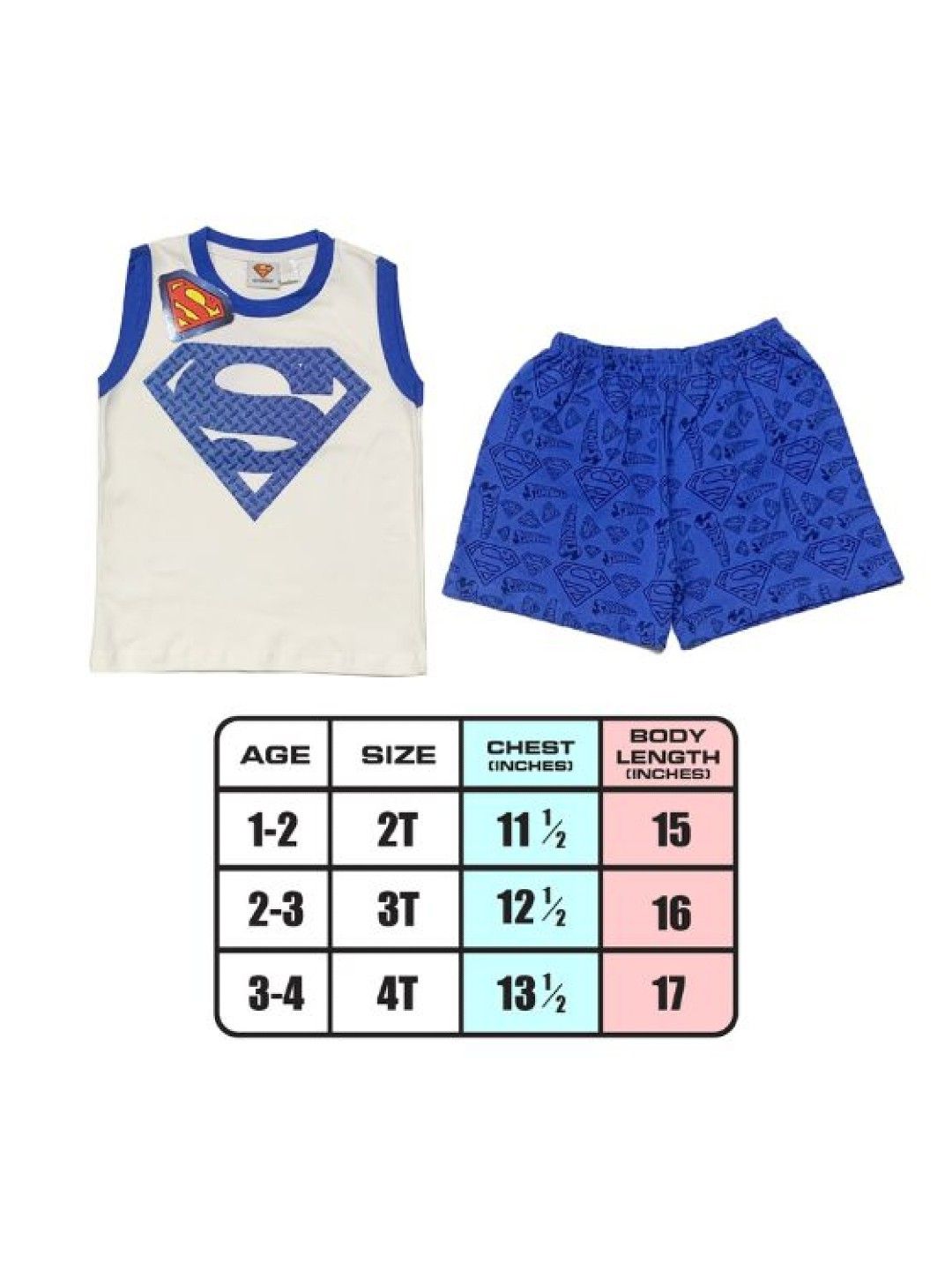 Warner Brothers DC Comics Superman Metallic Steel Logo Shorts Set (No Color- Image 4)