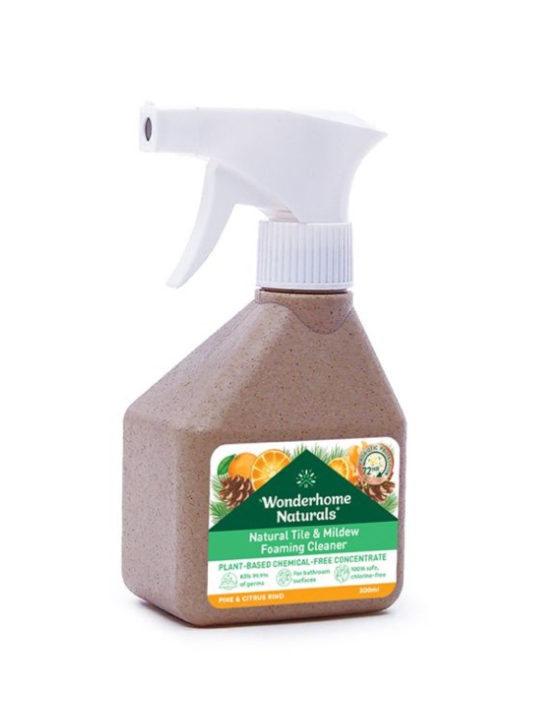 Wonderhome Naturals Natural Tile & Mildew Foaming Cleaner (300ml) (Pine and Citrus Rind- Image 4)