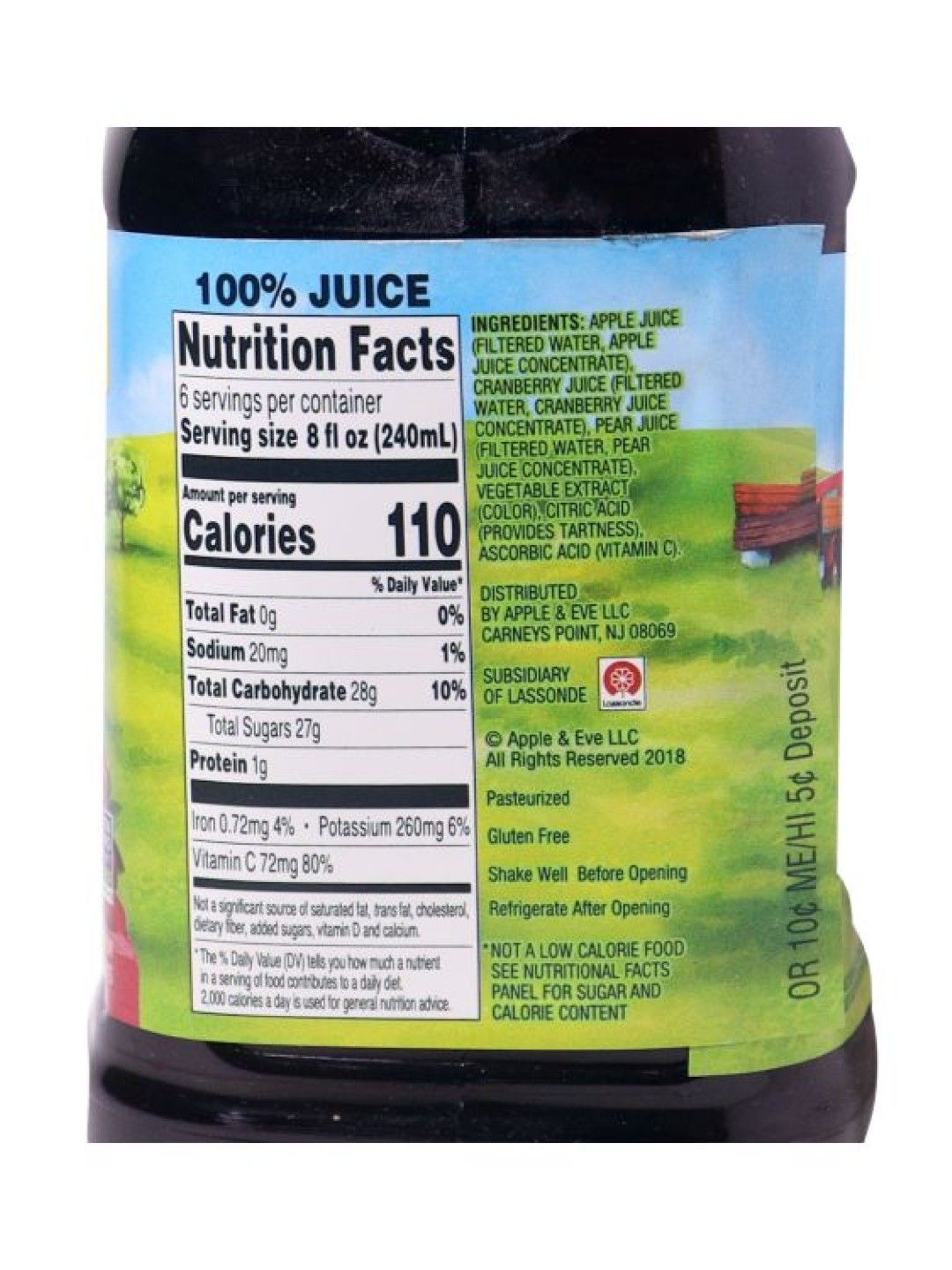 Apple & Eve Cranberry 100% Juice 48oz /1.42L (No Sugar Added) (No Color- Image 4)