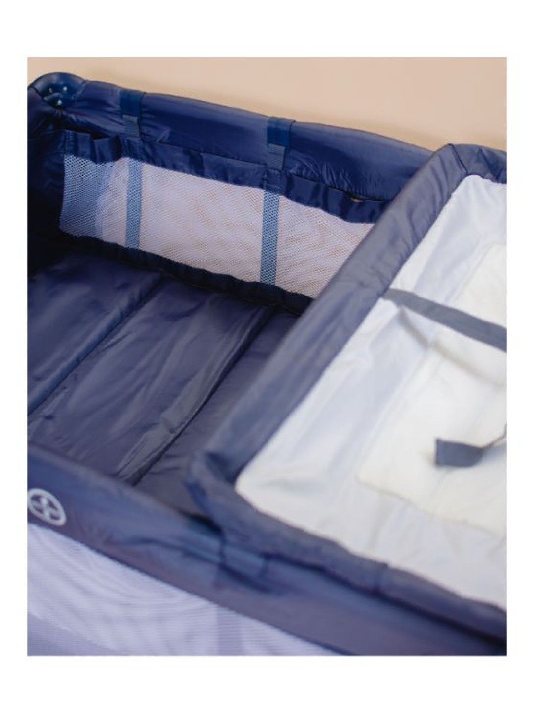 Bebeta Double Layer Playpen with  Diaper Changer & Mosquito Net (Navy Blue- Image 4)