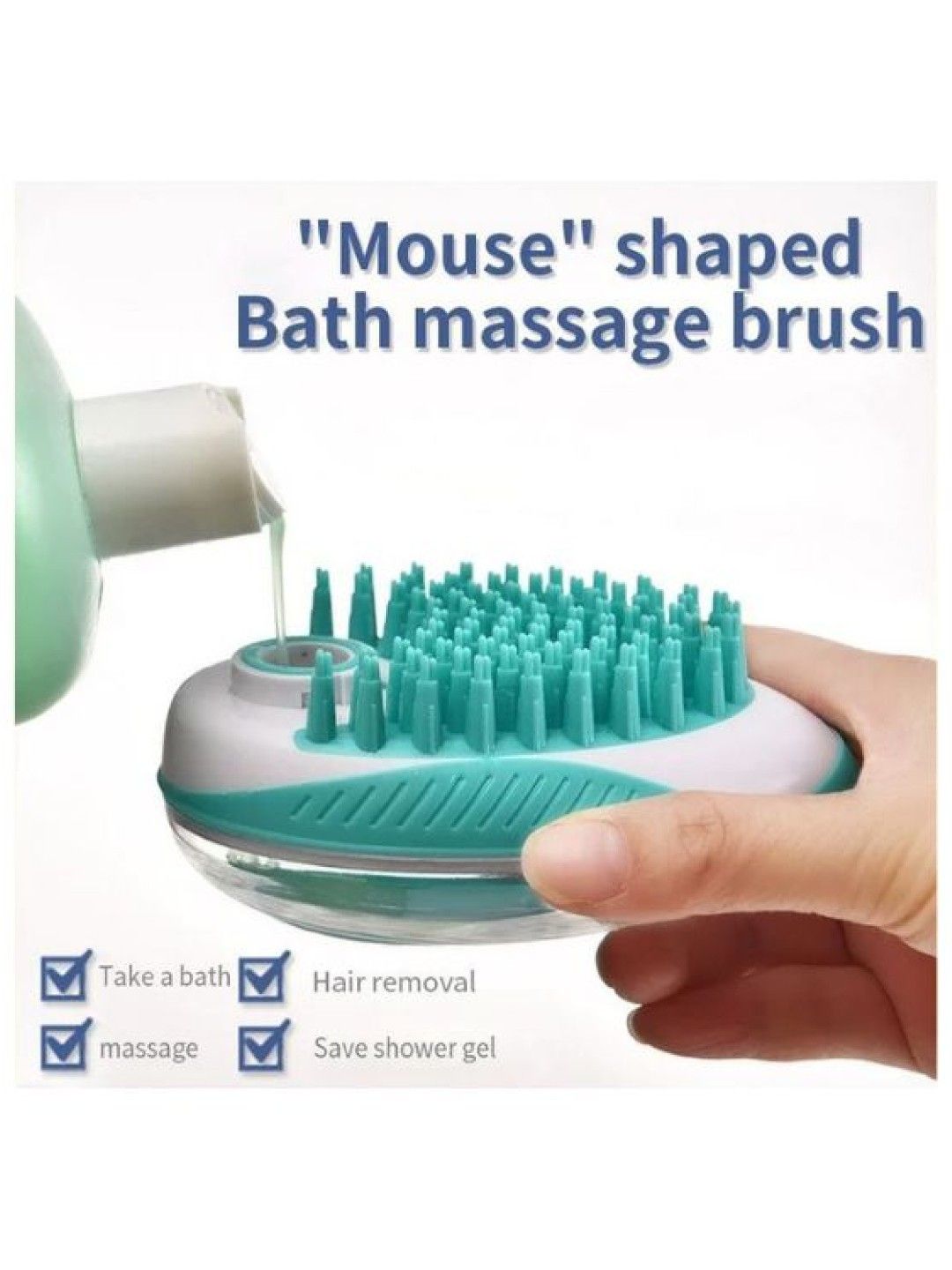 QT Hub Pet Bath Massage Brush (Green- Image 2)